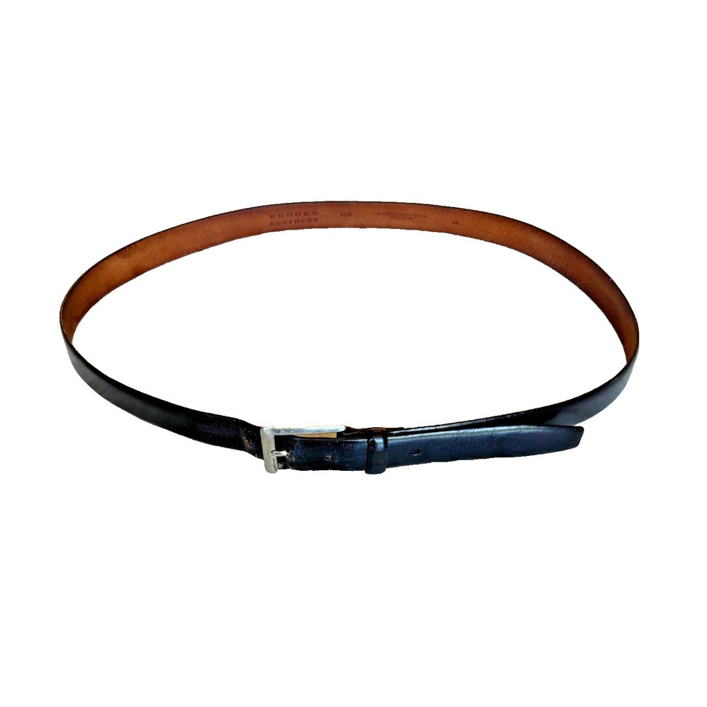 Brooks Brothers Vintage Men's Black Italian Leather Dress Belt Polished; Size 49 - Picture 13 of 13